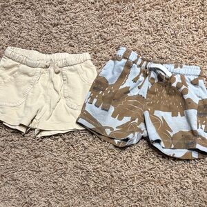 Zara Beige and Dinosaur Print Kids Shorts